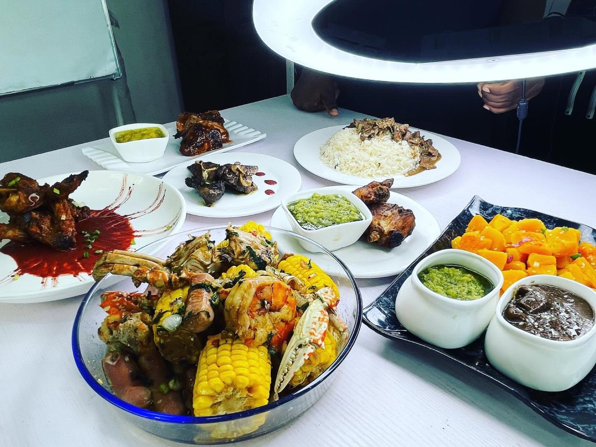 A spread of dishes prepared at the academy
